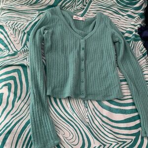 Hollister Teal Button Up Long Sleeve